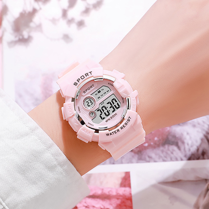 Smartwatch Digital Watches For Kid Girl - ファッションキッズ腕時計発光防水スポーツデジタル腕時計目覚まし時計腕時計少年少女学生スマート電子時計ギフト