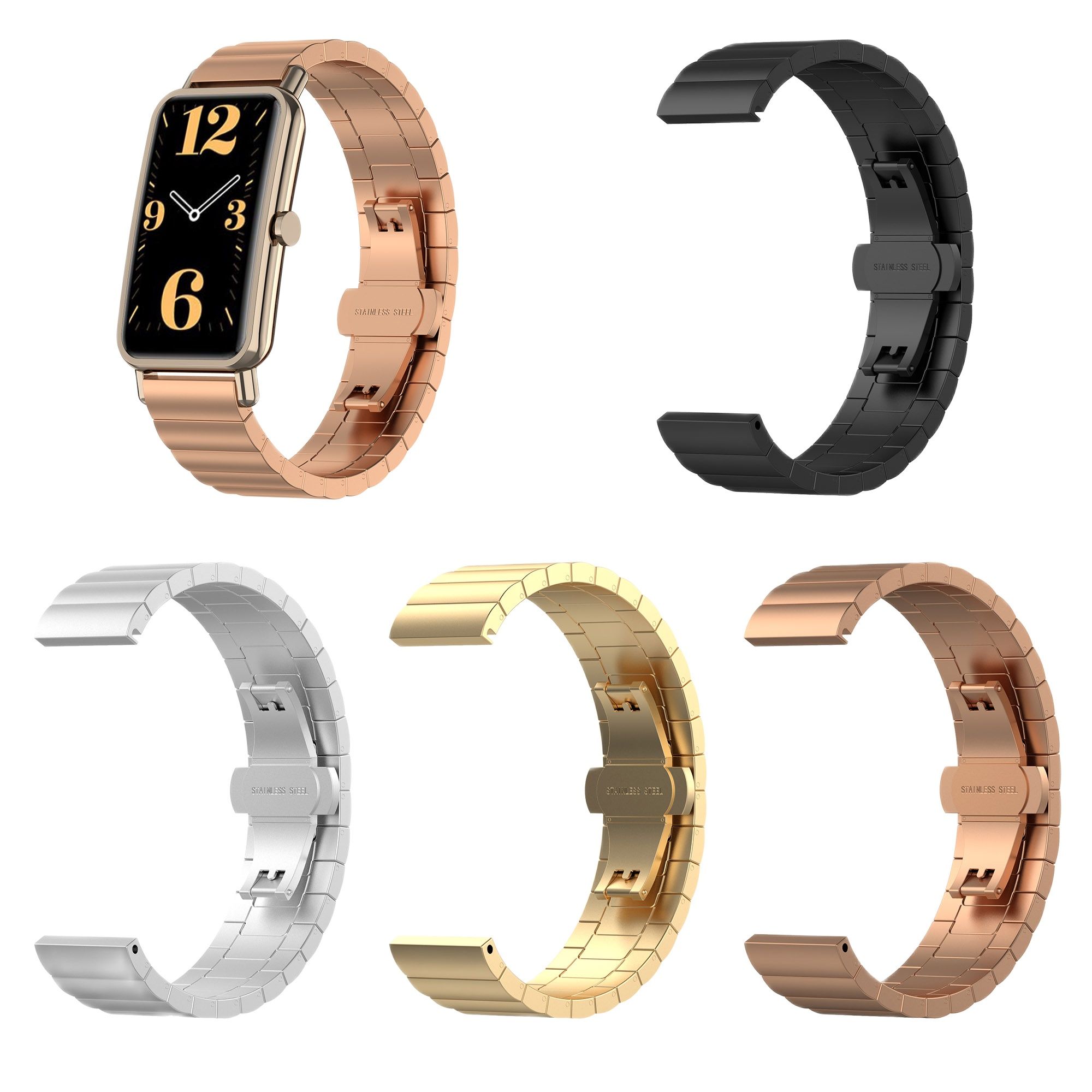 Timex Watches Smartwatch - 16 ミリメートルステンレス鋼リストバンド Huawei 社ウォッチフィットミニスマートウォッチ金属ストラップキープ B4 Huawei