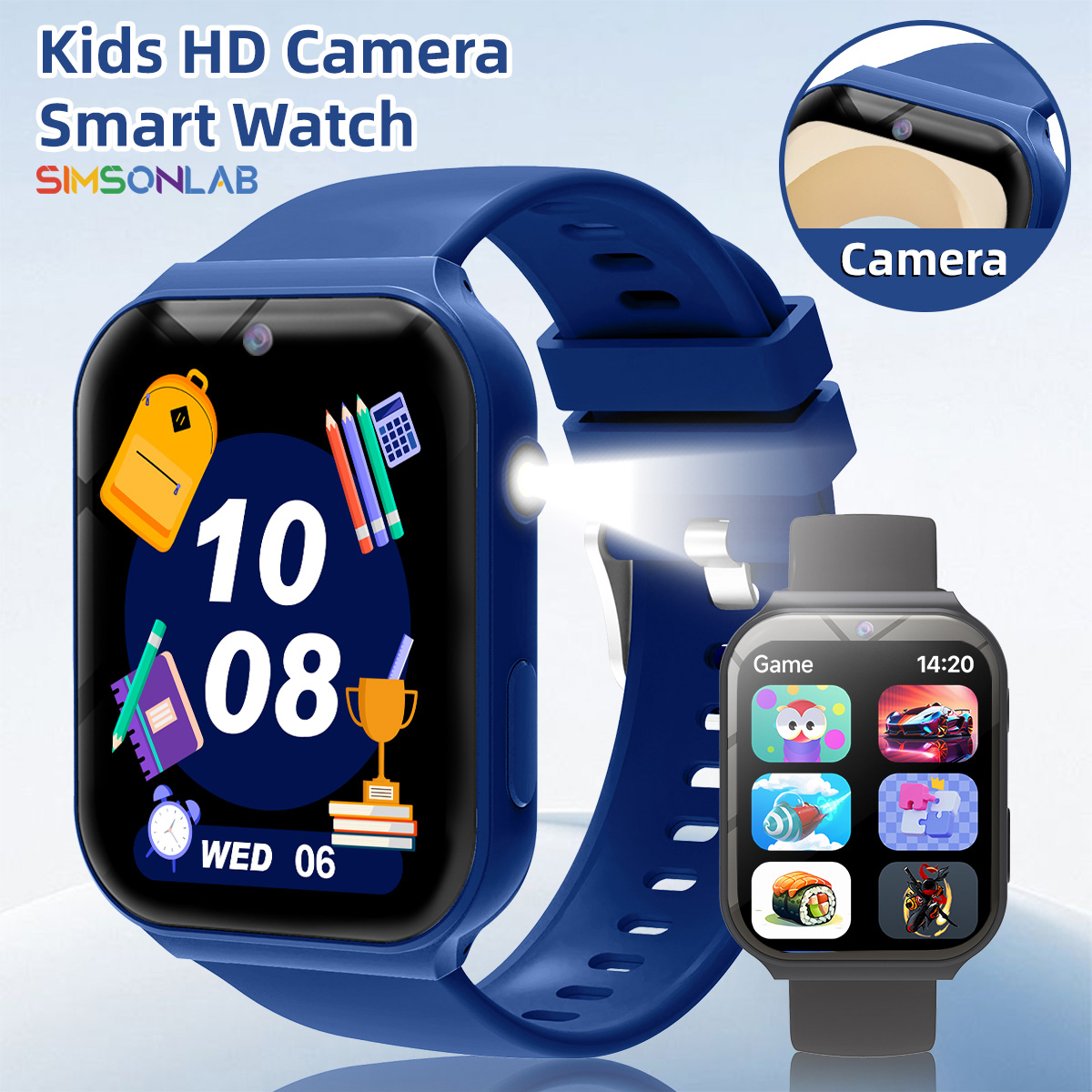 Smartwatch Watches For Girls - 子供向け学習パートナー HDカメラ フラッシュライト マルチゲーム 電卓 子供の日