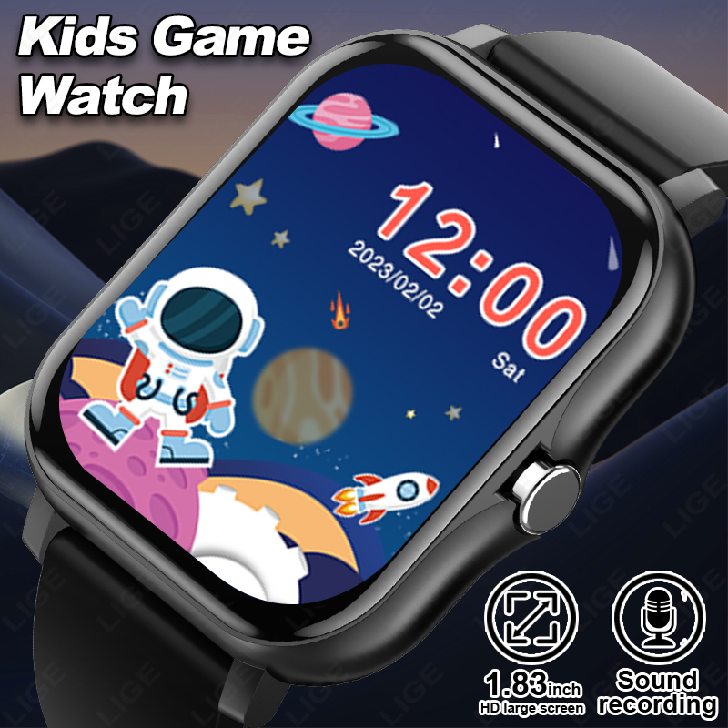 Smartwatch Digital Watches For Kid Girl - LIGE 2025 オーディオブック子供スマートウォッチファッションスポーツガールズボーイズゲームスマートウォッチ子供防水電子時計学生ギフト