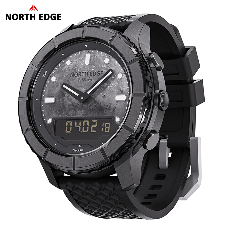 Altimeter Compass Watch - NORTH EDGE THARSIS メンズ カーボンファイバー製 デジタル腕時計