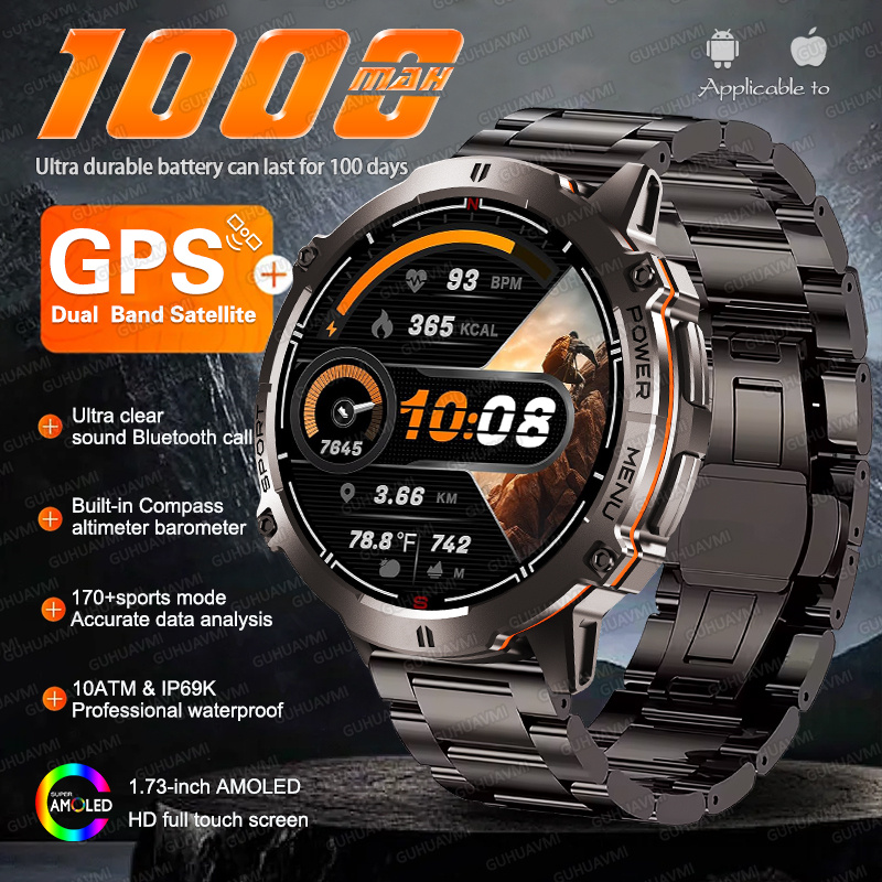 Altimeter Compass Watch - NEW TANK X3 ミリタリー 1000mAh GPS