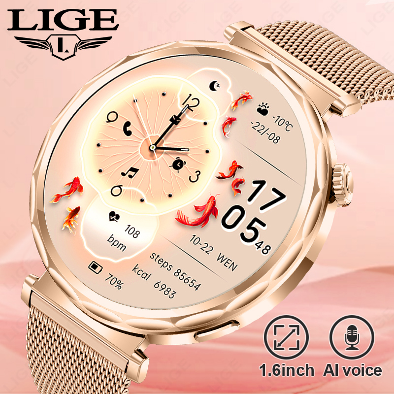 Watches Ladies Smartwatch - LIGE 2026 新型スマートウォッチ レディース フルサークルタッチスクリーン Bluetooth通話