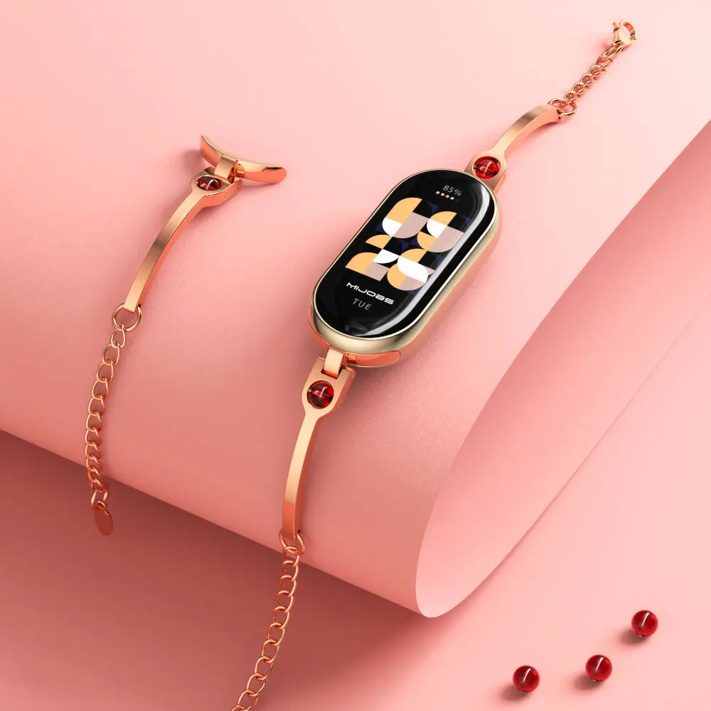 Smartwatch Watches Price - Xiaomi Mi Band 8用ステンレススチール交換ストラップ、女性用リストバンドブレスレット、スマートウォッチアクセサリー