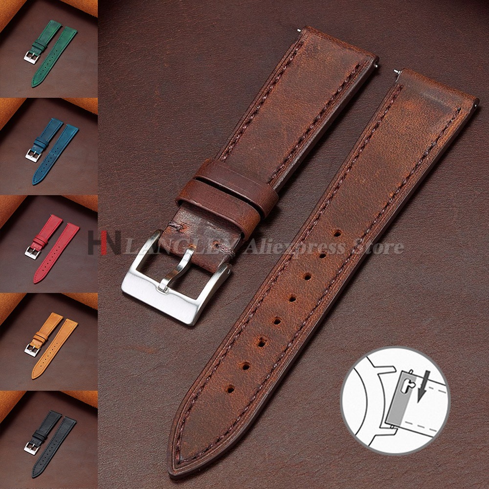 Smartwatch Vintage Watches For Women - 18/19/20/21/22/24 ミリメートルクイックリリースヴィンテージストラップ牛革時計バンドスマートウォッチストラップユニバーサルブレスレット男性用女性用