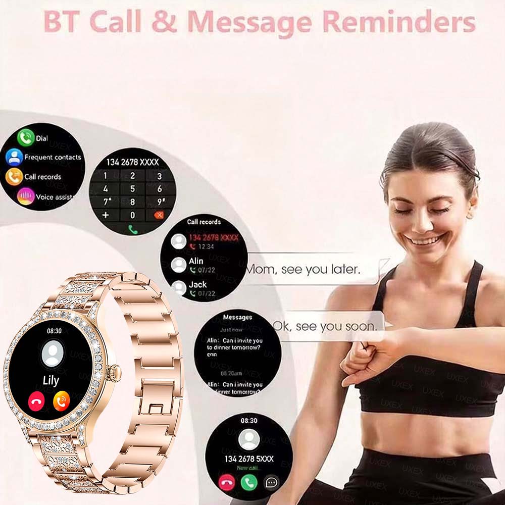 レディース向け高級スマートウォッチ。1.27インチのディスプ - Watches Ladies Smartwatch のレビューと価格