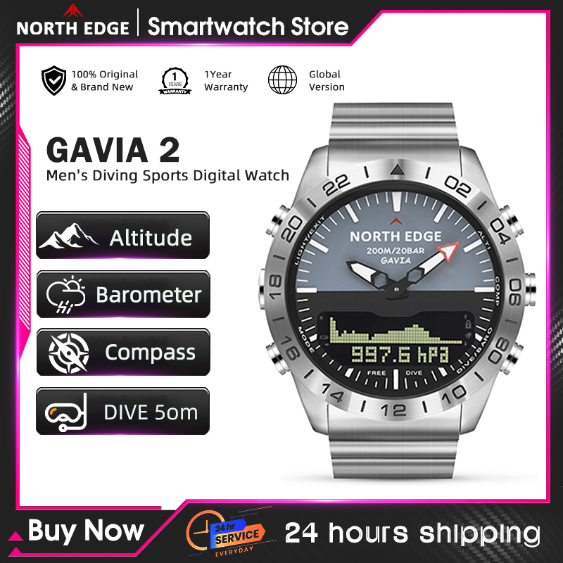 NORTH EDGE メンズ ダイブウォッチ ミリタリー ア - Altimeter Compass Watch のレビューと価格