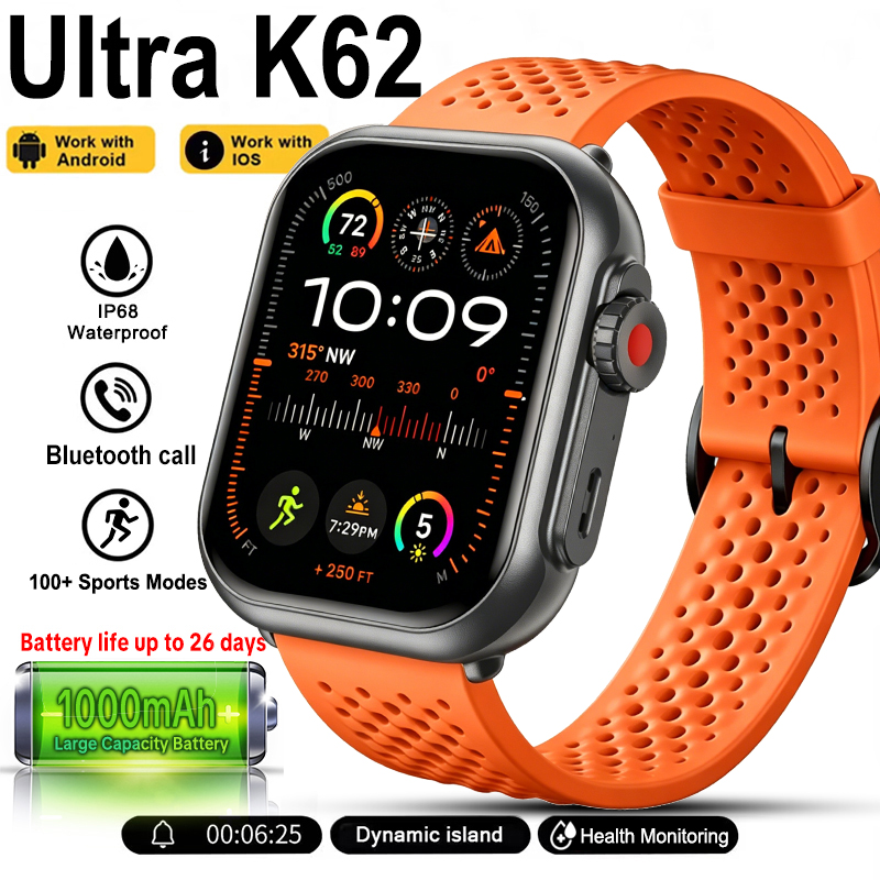 新型ウォッチウルトラK62スマートウォッチ メンズ レディー - Smartwatch Watches For Girls のレビューと価格