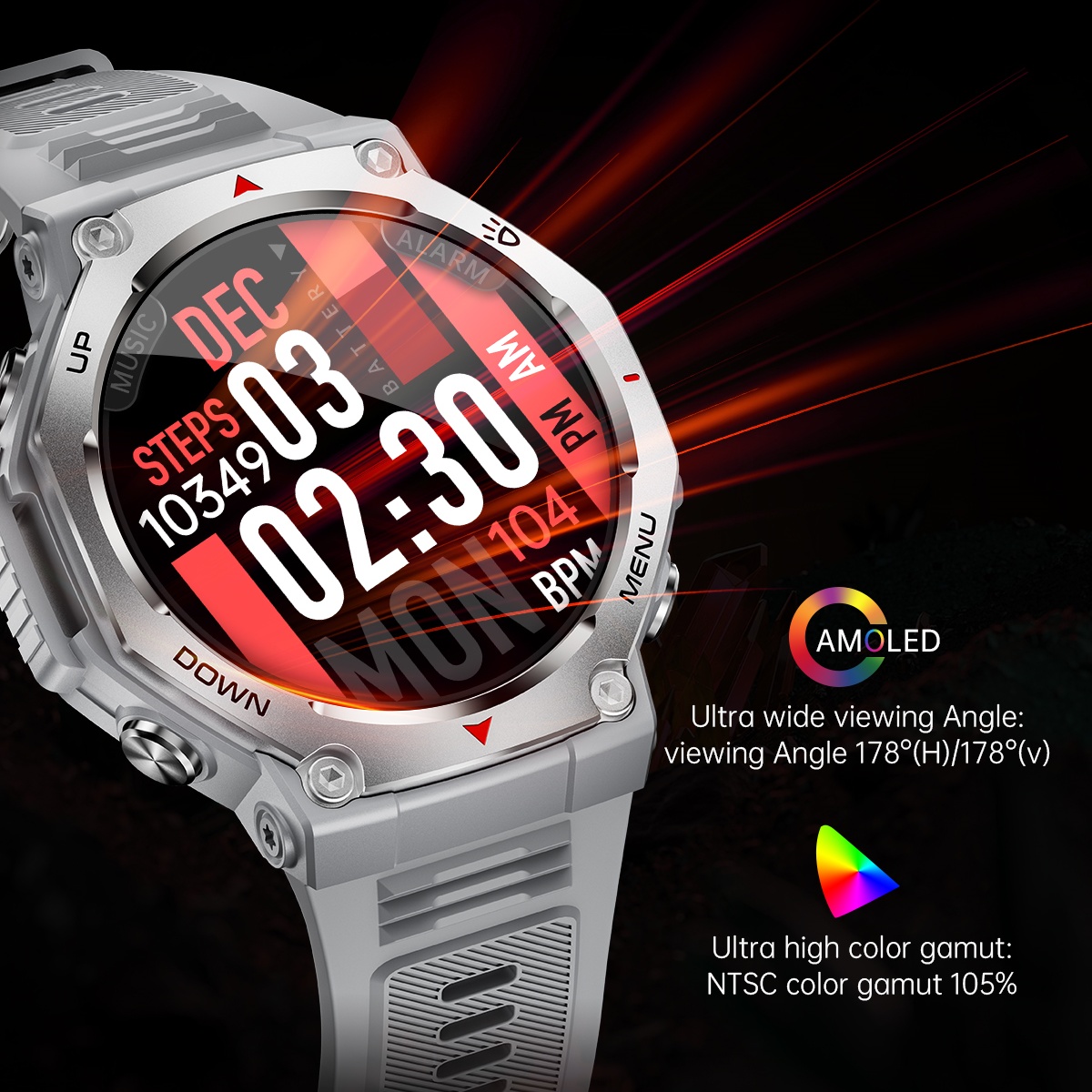 Android IOS 新しい AMOLED スマートウォッ - Watch Vs Smartwatch のレビューと価格
