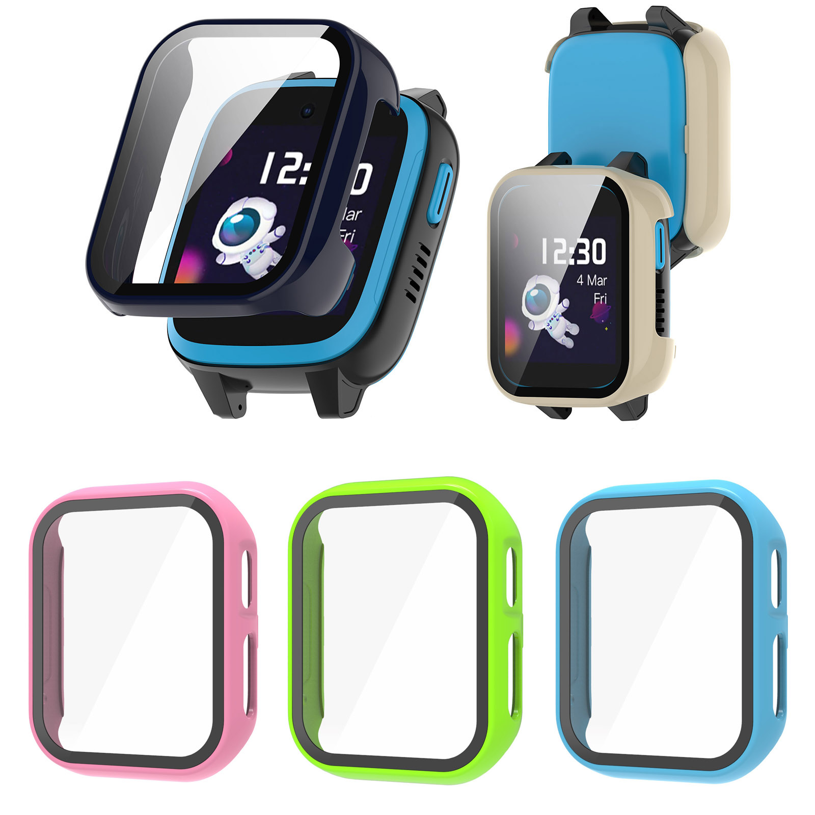 ハードエッジシェルガラススクリーンプロテクターフィルムケース - Smartwatch Watches For Kids のレビューと価格