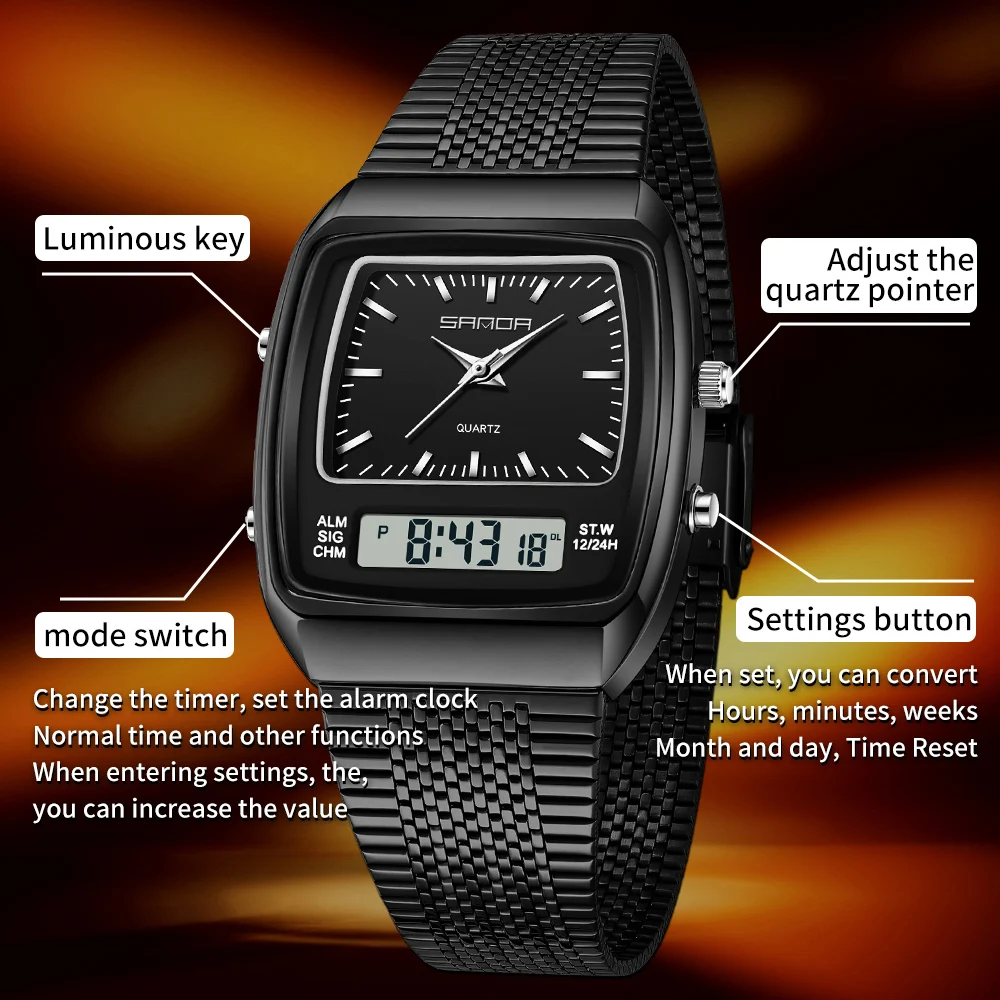SANDA腕時計 メンズ 防水 アナログ デジタル クォーツ - Timex Watches Smartwatch のレビューと価格