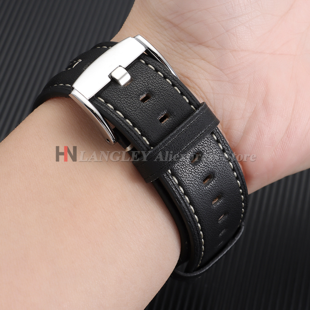 ヴィンテージレザー時計バンド 22mm 手縫い牛革ストラップ - Smartwatch Vintage Watches For Women のレビューと価格