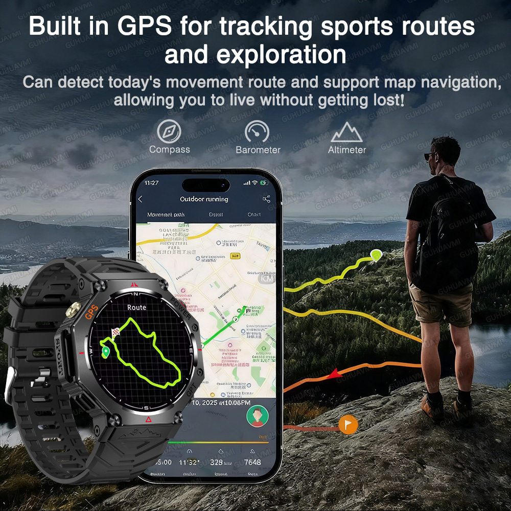 2026年ニューアダルトアウトドアXスポーツスマートウォッチ - Altimeter Compass Watch のレビューと価格
