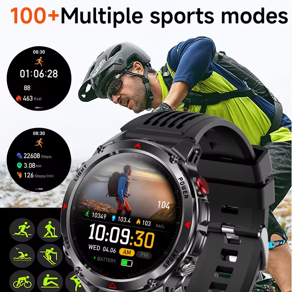軍事アウトドア GPS 測位スマートウォッチ男性 HD AM - Altimeter Compass Watch のレビューと価格