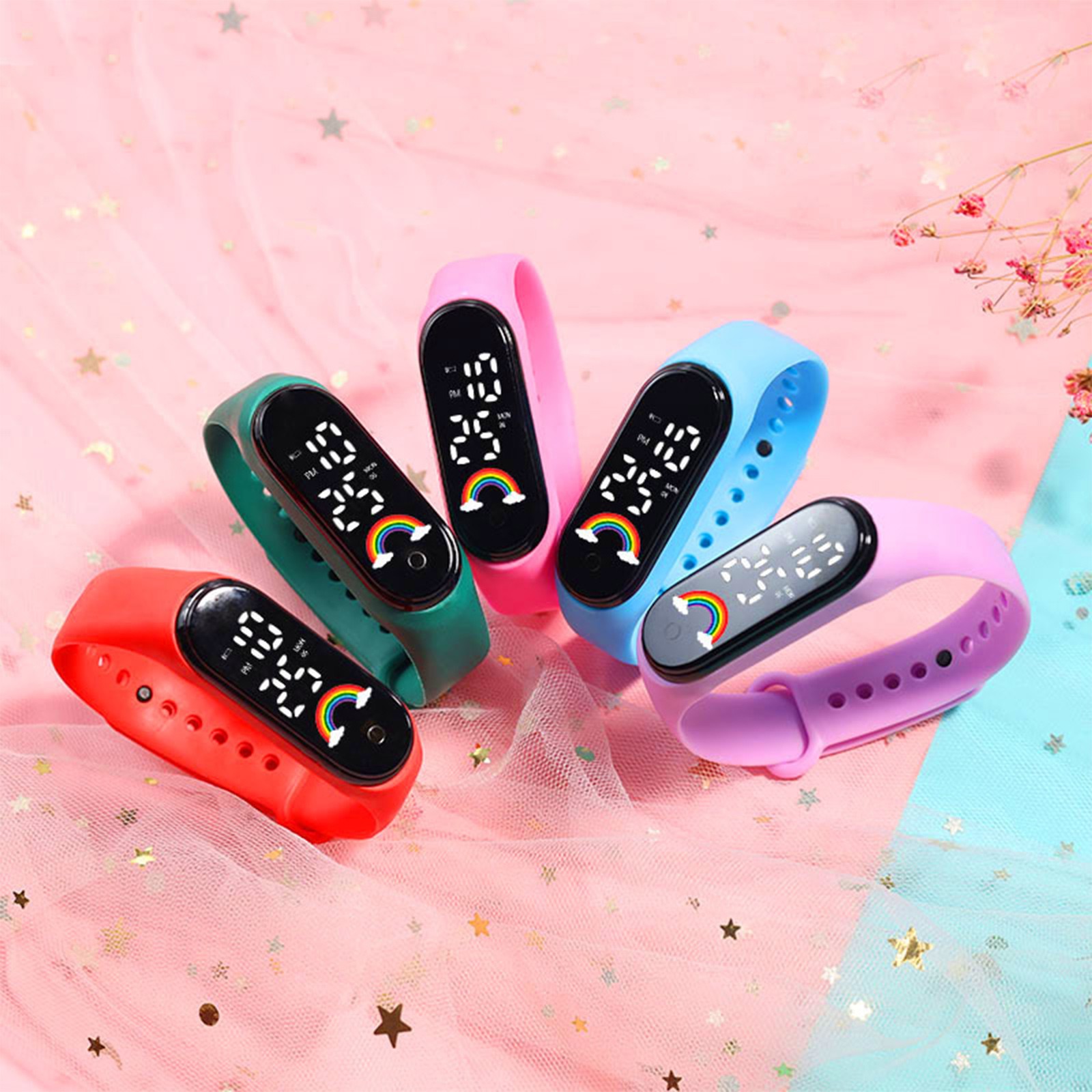 子供,男の子,女の子のためのマルチカラーLEDデジタル腕時計 - Smartwatch Digital Watches For Kid Girl のレビューと価格