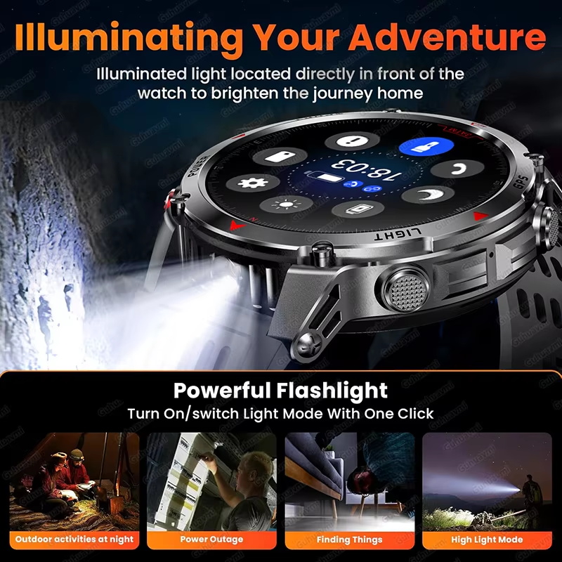 軍事用 540mAh GPS スマートウォッチ 3ATM 防 - Altimeter Compass Watch のレビューと価格