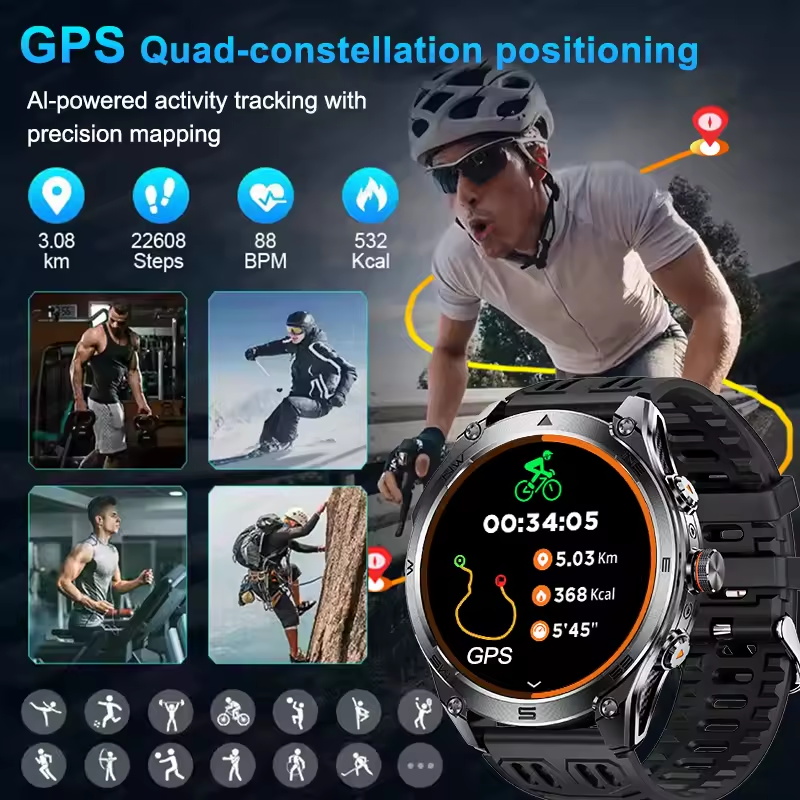 2025年新型アウトドアミリタリーGPSスポーツスマートウォ - Altimeter Compass Watch のレビューと価格