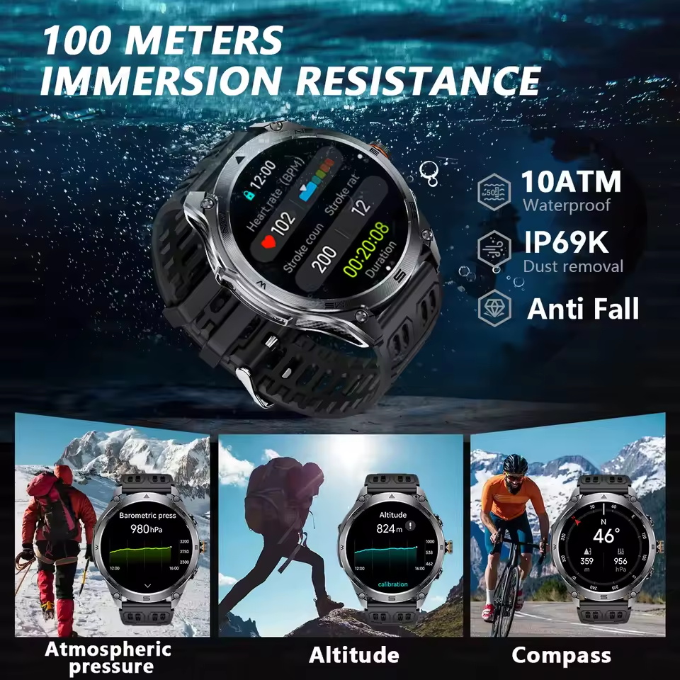 2025年新型アウトドアミリタリーGPSスポーツスマートウォ - Altimeter Compass Watch のレビューと価格