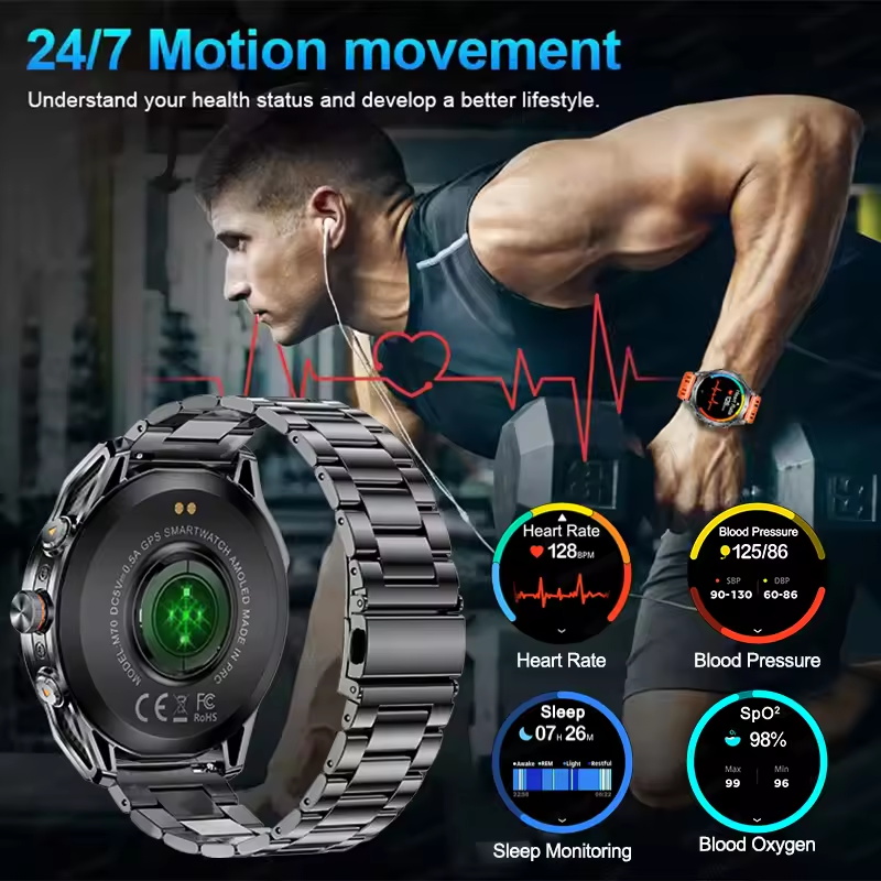 2025年新型アウトドアミリタリーGPSスポーツスマートウォ - Altimeter Compass Watch のレビューと価格