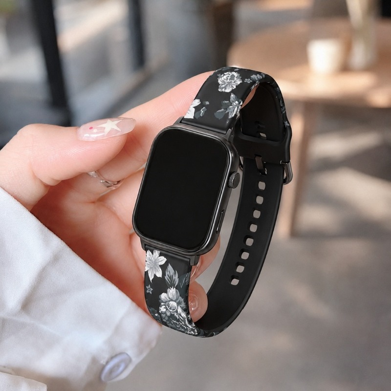 ヴィンテージ花柄プリントソフトシリコン製腕時計バンド Hua - Smartwatch Vintage Watches For Women のレビューと価格